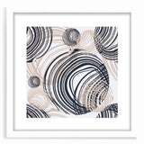 Abstract Art for Sale – Dynamic Swirling Navy & Beige Print