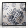 Abstract Art for Sale – Dynamic Swirling Navy & Beige Print