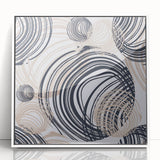 Abstract Art for Sale – Dynamic Swirling Navy & Beige Print