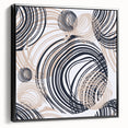 Abstract Art for Sale – Dynamic Swirling Navy & Beige Print