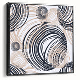 Abstract Art for Sale – Dynamic Swirling Navy & Beige Print