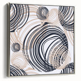 Abstract Art for Sale – Dynamic Swirling Navy & Beige Print