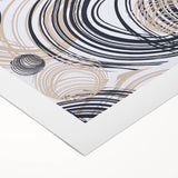 Abstract Art for Sale – Dynamic Swirling Navy & Beige Print