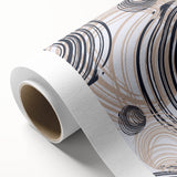 Abstract Art for Sale – Dynamic Swirling Navy & Beige Print