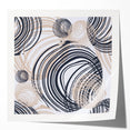 Abstract Art for Sale – Dynamic Swirling Navy & Beige Print