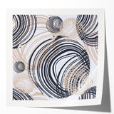 Abstract Art for Sale – Dynamic Swirling Navy & Beige Print