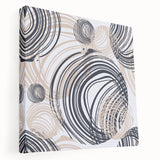 Abstract Art for Sale – Dynamic Swirling Navy & Beige Print