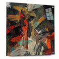 Large Abstract Canvas – Moody Modern Wall Art in Red, Black & Green