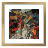 Large Abstract Canvas – Moody Modern Wall Art in Red, Black & Green