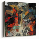 Large Abstract Canvas – Moody Modern Wall Art in Red, Black & Green