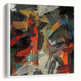 Large Abstract Canvas – Moody Modern Wall Art in Red, Black & Green