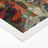 Large Abstract Canvas – Moody Modern Wall Art in Red, Black & Green