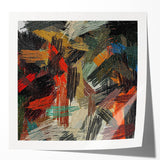 Large Abstract Canvas – Moody Modern Wall Art in Red, Black & Green