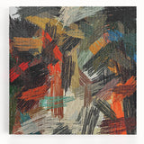 Large Abstract Canvas – Moody Modern Wall Art in Red, Black & Green