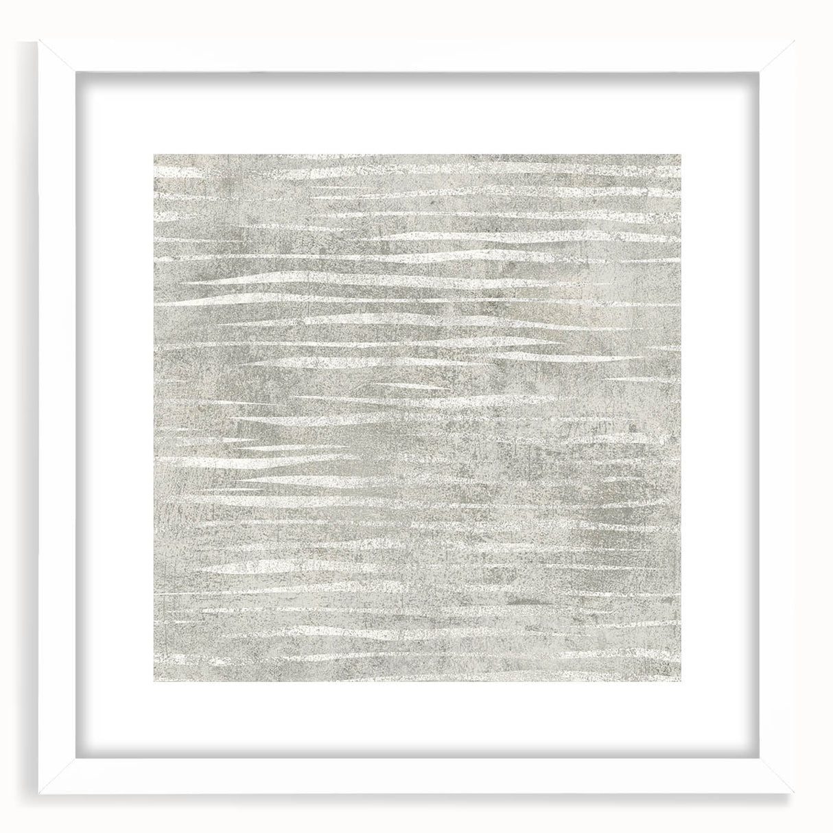 Contemporary Framed Abstract Art - Light Gray Textured Flow Design