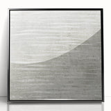 Contemporary Framed Abstract Art - Light Gray Textured Flow Design