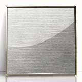 Contemporary Framed Abstract Art - Light Gray Textured Flow Design