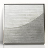 Contemporary Framed Abstract Art - Light Gray Textured Flow Design