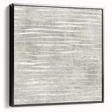 Contemporary Framed Abstract Art - Light Gray Textured Flow Design