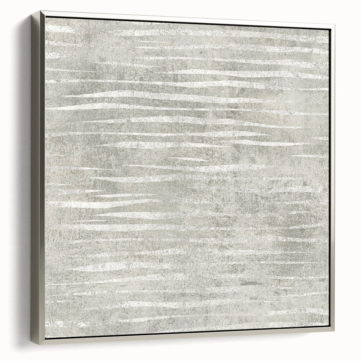 Contemporary Framed Abstract Art - Light Gray Textured Flow Design