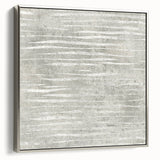 Contemporary Framed Abstract Art - Light Gray Textured Flow Design