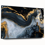 Luxury Black & Gold Abstract Painting – Modern Wall Art Print