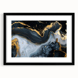 Luxury Black & Gold Abstract Painting – Modern Wall Art Print
