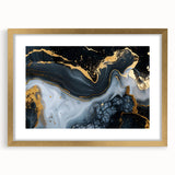 Luxury Black & Gold Abstract Painting – Modern Wall Art Print
