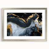 Luxury Black & Gold Abstract Painting – Modern Wall Art Print