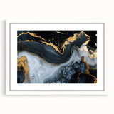 Luxury Black & Gold Abstract Painting – Modern Wall Art Print