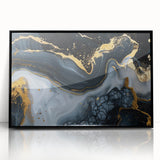 Luxury Black & Gold Abstract Painting – Modern Wall Art Print