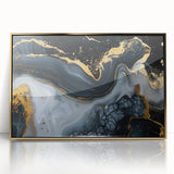 Luxury Black & Gold Abstract Painting – Modern Wall Art Print