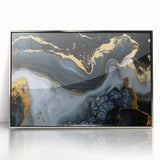 Luxury Black & Gold Abstract Painting – Modern Wall Art Print