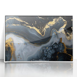 Luxury Black & Gold Abstract Painting – Modern Wall Art Print