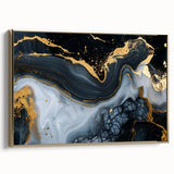 Luxury Black & Gold Abstract Painting – Modern Wall Art Print