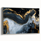 Luxury Black & Gold Abstract Painting – Modern Wall Art Print