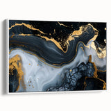 Luxury Black & Gold Abstract Painting – Modern Wall Art Print