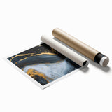 Luxury Black & Gold Abstract Painting – Modern Wall Art Print