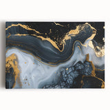 Luxury Black & Gold Abstract Painting – Modern Wall Art Print
