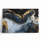 Luxury Black & Gold Abstract Painting – Modern Wall Art Print