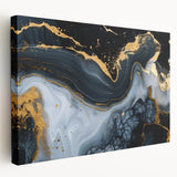 Luxury Black & Gold Abstract Painting – Modern Wall Art Print