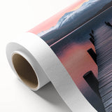 Minimalist Mountain Wall Art – Serene Lake and Pier Print