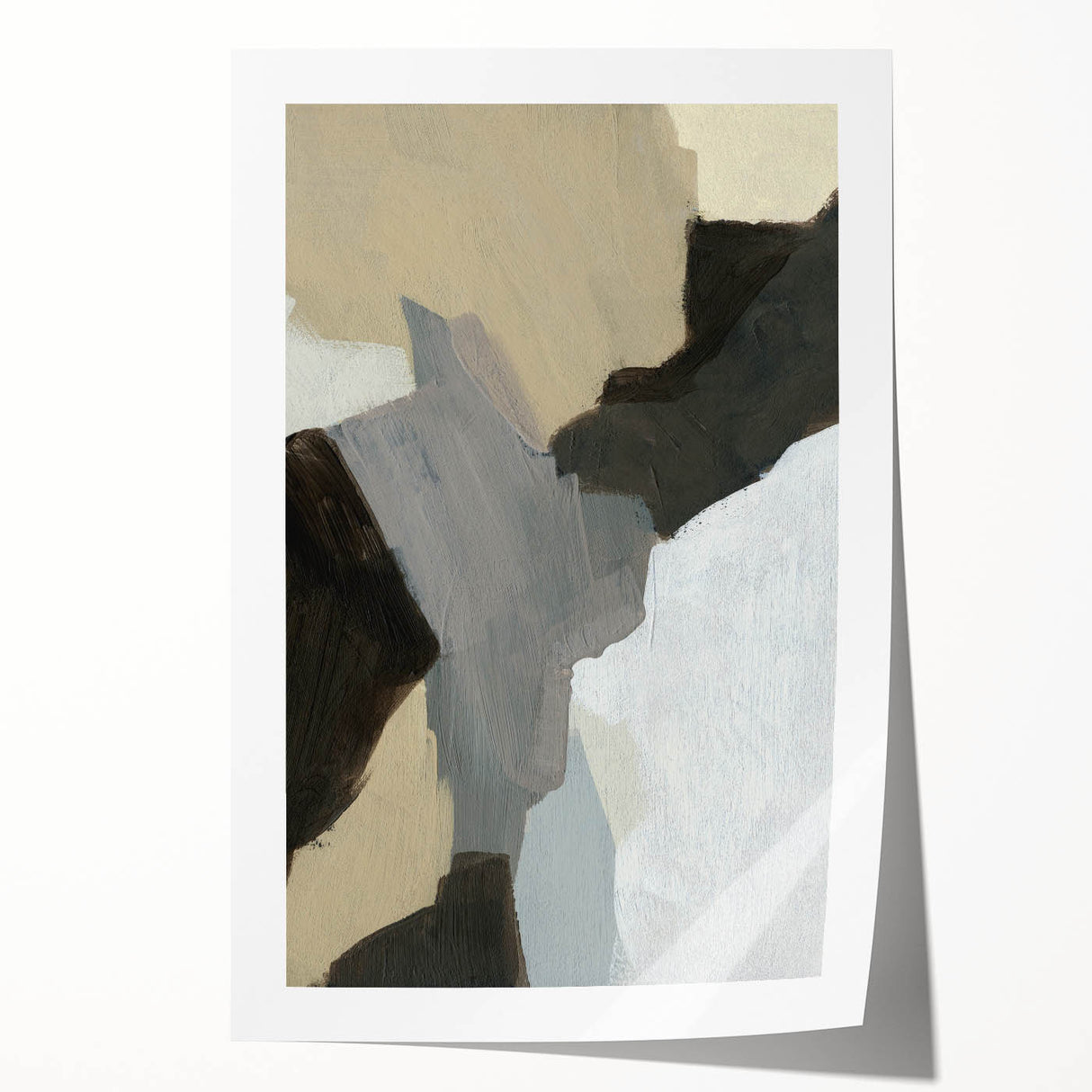 Neutral Abstract Wall Art - Earthy Geometric Modern Canvas Print