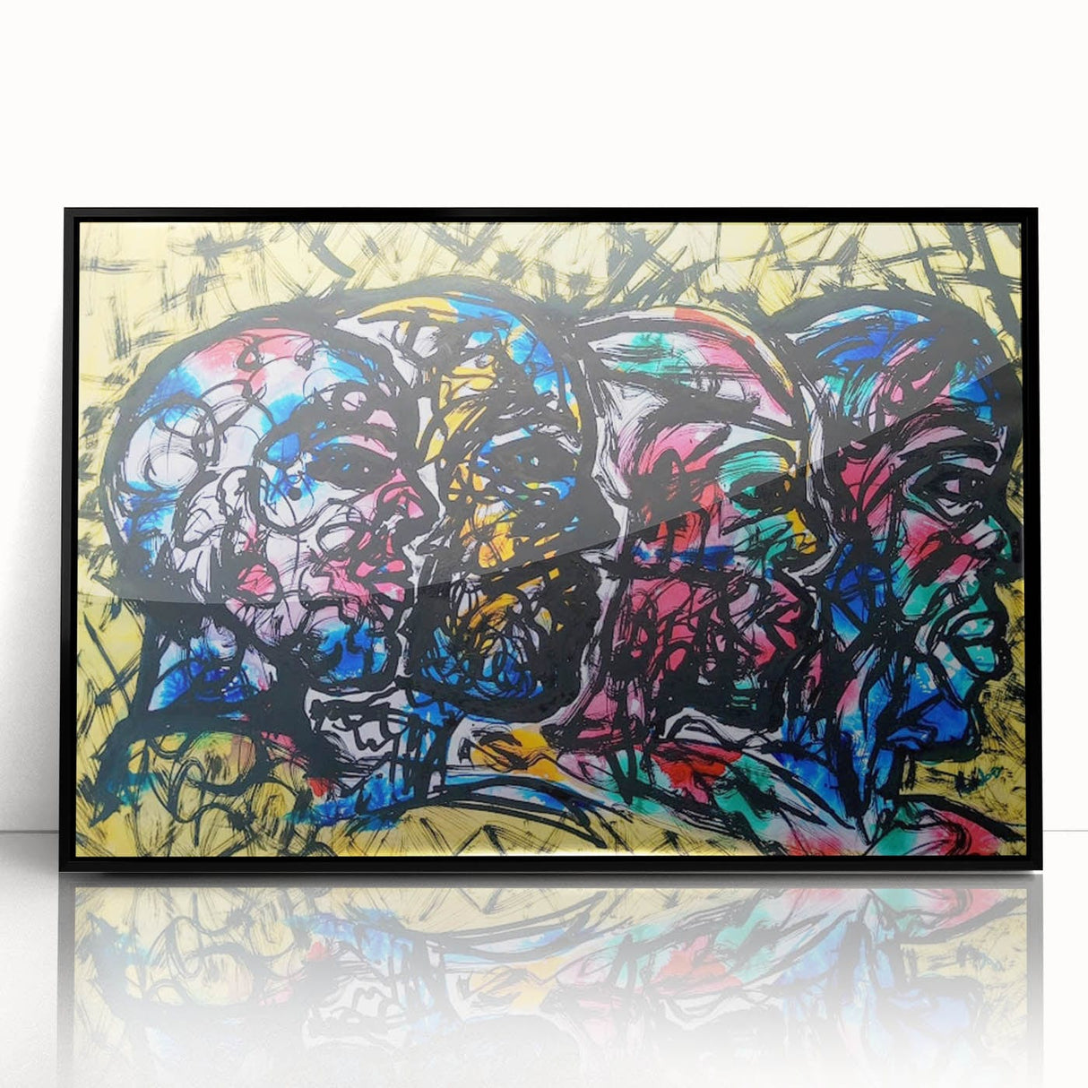 Large Abstract Wall Art – Bold Multicolor Expressionist Painting
