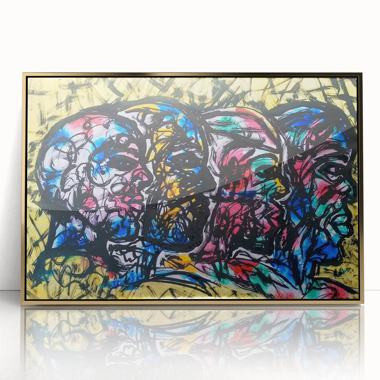 Large Abstract Wall Art – Bold Multicolor Expressionist Painting