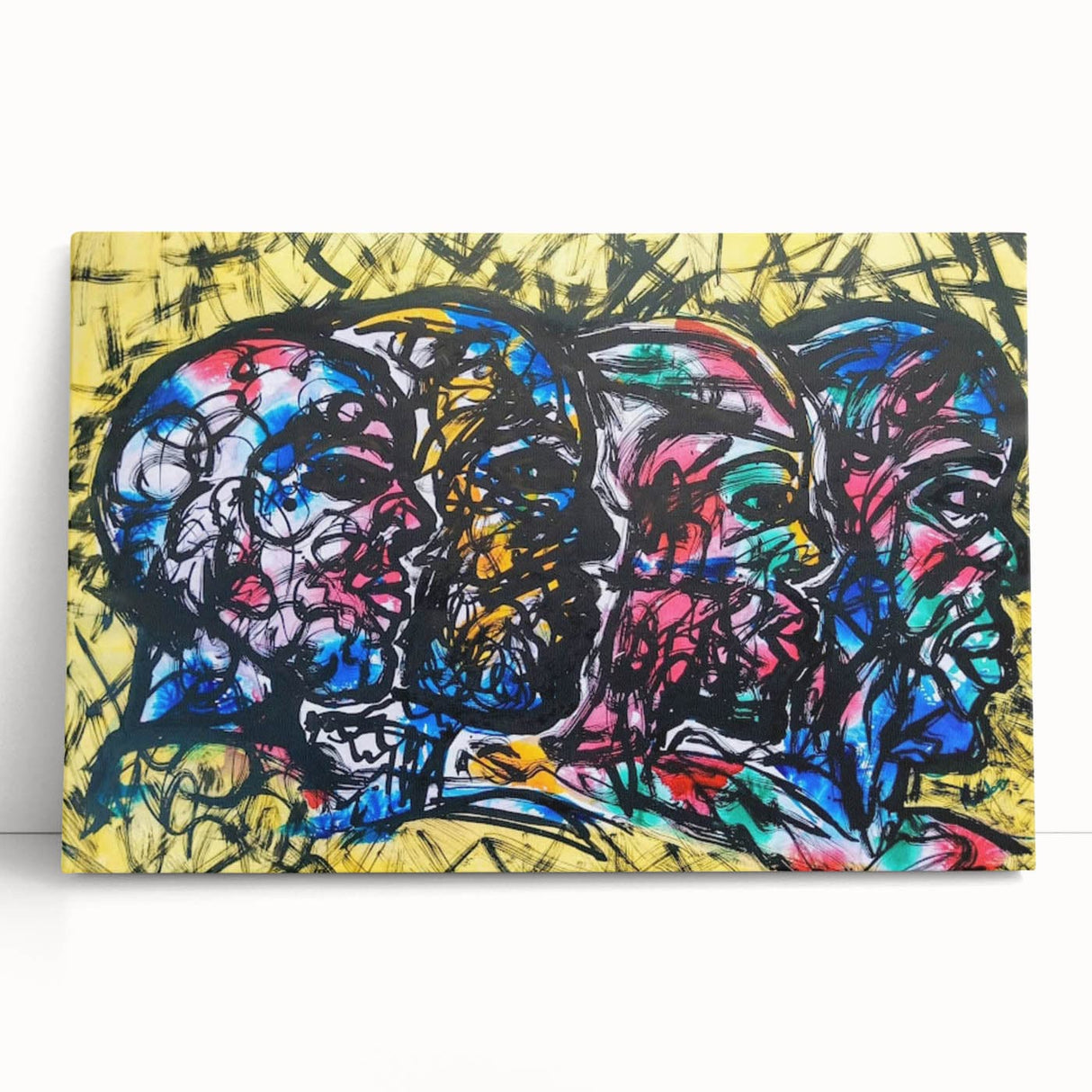 Large Abstract Wall Art – Bold Multicolor Expressionist Painting