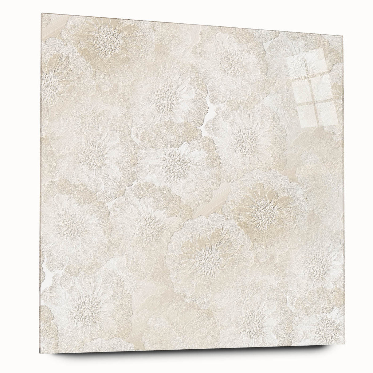 Contemporary Framed Abstract Art – Soft Beige Floral Texture Design