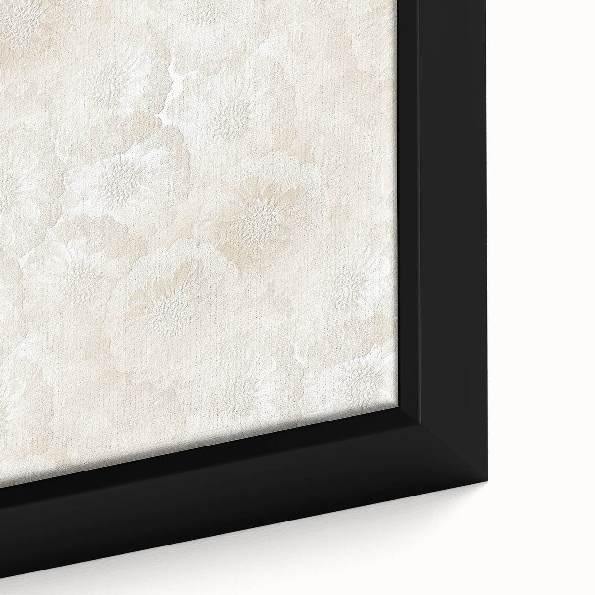 Contemporary Framed Abstract Art – Soft Beige Floral Texture Design