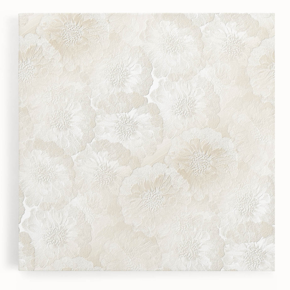 Contemporary Framed Abstract Art – Soft Beige Floral Texture Design