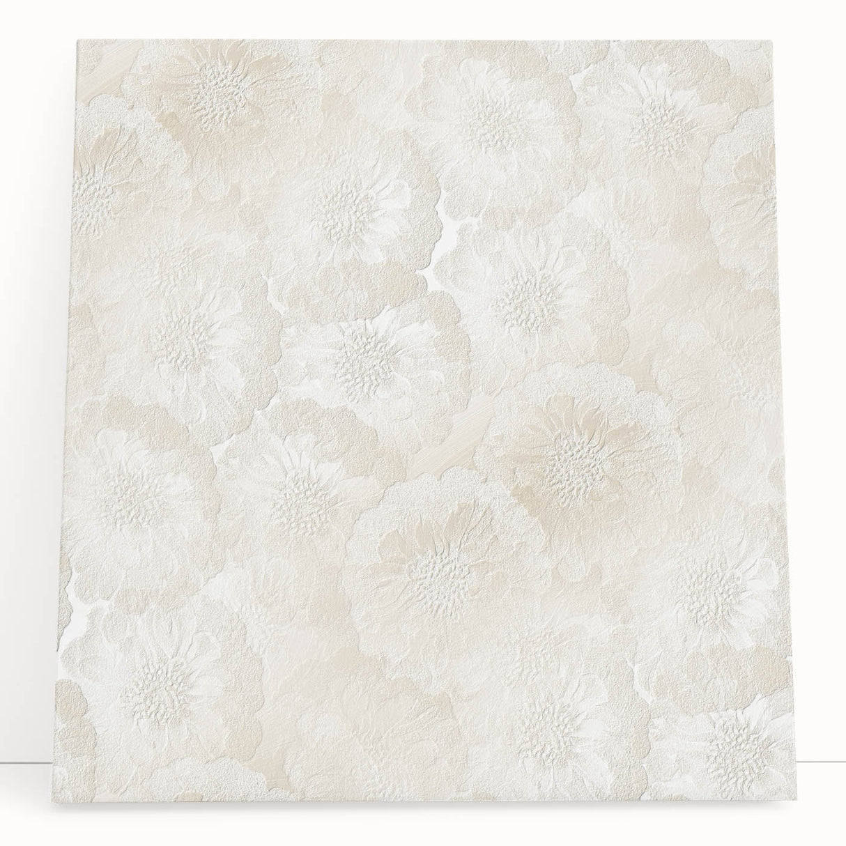 Contemporary Framed Abstract Art – Soft Beige Floral Texture Design